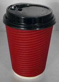 Light Weight Disposable Paper Cups With Lids Anti Slip Design , Double Wall For Hot Drink