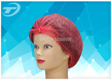 RED PP Disposable Surgical Caps For Nursing  / Surgical Bouffant Caps