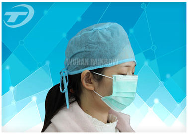 Blue Disposable Nonwoven Doctor Cap/Caps With Tie On Or Elastic  61*14cm