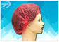 Non - woven  MOB / clip cap  20 " , single use , double elastic in red color