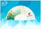 Party 23cm Folding Plastic Hand Held Fans / Wedding Favor Fans , with printing fabric