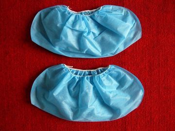 Blue Disposable Shoe Covers CPE Coating Polypropylene Spunbond Non Woven Fabric