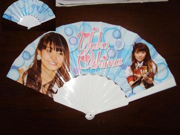 23cm Promotional hand fan , with plastic frame and paper both-side printed