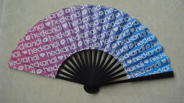 dyed bamboo hand fan with paper or fabric , perfect for decoration , wedding or promotion