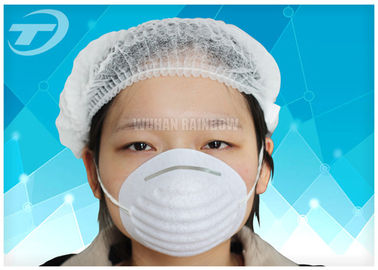 Disposable dust mask with elastic band , made from non-woven fabric , white