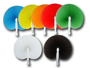 14cm Round Foldable Fan With Palstic Handle ,  Can Print Logo Plastic Hand Held Fans