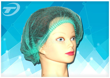 Disposable nurse cap 18 " with single elastic , made from SPP fabric , blue color