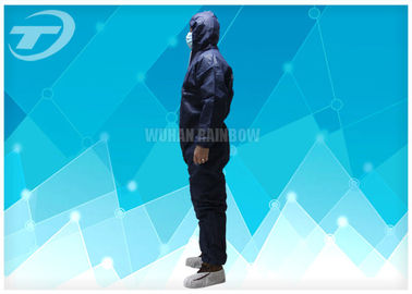 Durable Non Woven Fabric Blue Disposable Coveralls Chemical Resistant Coveralls