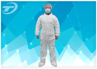 Hood Waterproof Disposable Coverall Suit With Polypropylene Spunbond