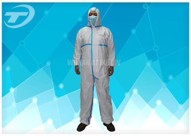 Non Woven 4/5/6 Taped Disposable Protective Coverall By SMS Or Microporous Film Laminated Materials