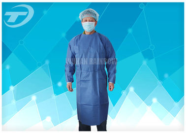 Water Resistant PP Disposable Scrub Suits / Isolation Gowns with knitted cuffs
