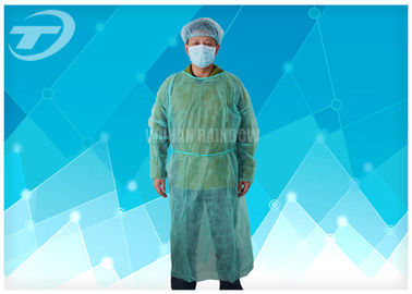 Knitted Wrist PP PE Disposable Scrub Suits Isolation Gowns Water Resistant