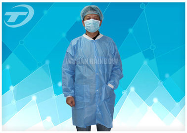 Lab / Pharmaceutical Cleanroom Disposable Protective Clothing White Dust Proof Breathable