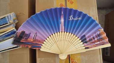 promotion paper folding fan with natural bamboo frame,  available in different size and quality bamboo