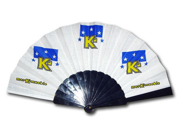 Beauiful Folding Hand Fans Business Gifts Fabric Fan With Plastic / Wooden Handle