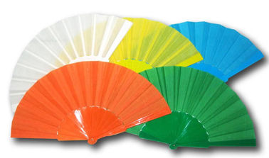 Advertising or promotion hand held fan with plastic ribs and  fabric ,  can print logo or design on fabric