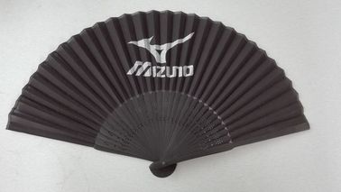 21cm Dyed Bamboo Hand Fans / Foldable Fan With Print Silk Fabric