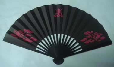 dyed bamboo hand fan with paper or fabric , perfect for decoration , wedding or promotion