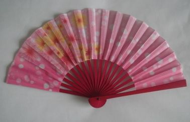 dyed bamboo hand fan with paper or fabric , perfect for decoration , wedding or promotion