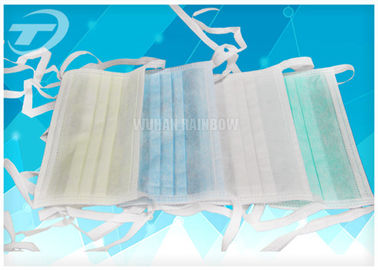 Disposable  face mask 3 ply tie - on with different color,made of NOn-woven fabric