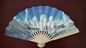 26.5cm promotional hand fan with bamboo ribs and double-side printed fabric