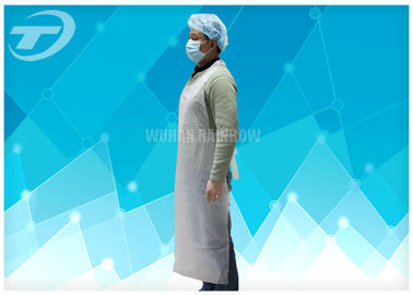 HDPE Disposable Plastic Aprons White Color 80 X 140 Cm , Plastic Coated Aprons