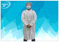 Medical Disposable Lab Coats Breathable Non woven With Shirt Collar Knitted Cuff