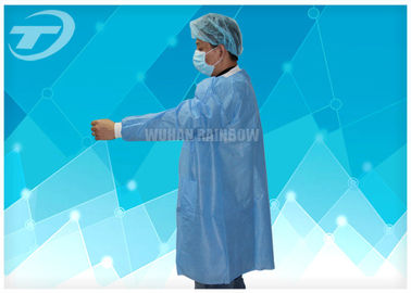 Lab Disposable Visitor Coats With Knitted Cuffs And Collar / BPP Fabric