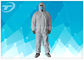 Anti - Acid White Disposable Coverall Suit Microporous Film Laminated Fabric