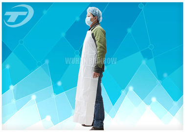 PVC Disposable Plastic Aprons With Tie / Polyvinyl Chloride Fabric Waterproof Aprons For Adults