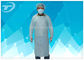 CPE Fabric Disposable Isolation Gowns With Thumb Loop Blue Color
