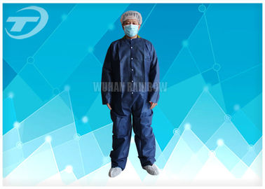 PE Coated White Disposable Coverall Suit / Disposable Protective Suits For Men S To 5XL