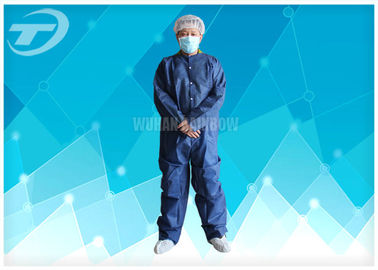 PE Coated White Disposable Coverall Suit / Disposable Protective Suits For Men S To 5XL