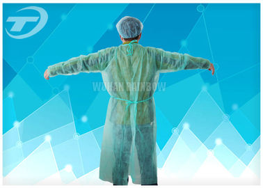 Medical Lab Breathable Disposable Scrub Suits Non woven With Shirt Collar Knitted Cuff