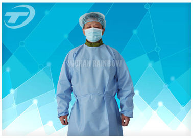 PP Nonwoven Medical Disposable Hospital Gowns With Tie / Magic Stick