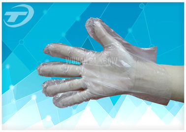 PE Medical Disposable Gloves Smooth Or Textured Surface , Transparent