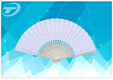 Natural Bamboo Ribs And Paper / Silk Folding Hand Fans Wedding Favor Fan 21cm 23cm