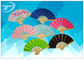 10cm Small Size Paper Folding Fans With Natural Bamboo Frame