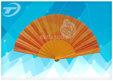 Customized Plastic Folding Fan With Fabric ,  Size 23cm Hand Held Folding Fans