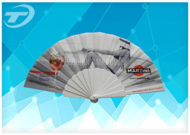 Customized Plastic Folding Fan With Fabric ,  Size 23cm Hand Held Folding Fans