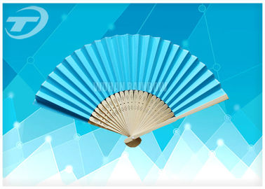 Natural Bamboo Ribs And Paper / Silk Folding Hand Fans Wedding Favor Fan 21cm 23cm