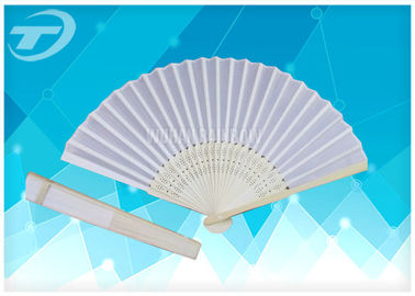 Natural Bamboo Ribs And Paper / Silk Folding Hand Fans Wedding Favor Fan 21cm 23cm