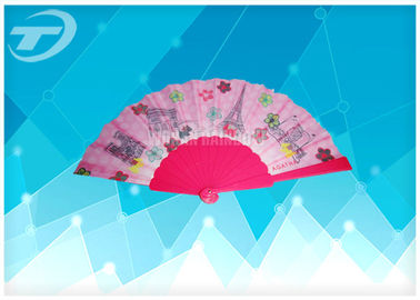 Customized Fabric Folding Hand Fans , 23cm Fabric Folding Fans