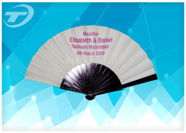 Custom Printed Foldable Hand Fans with natural or painted Wooden Ribs For promotion or decoration