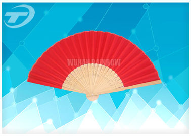 21cm Plain Color Silk Folding Hand Fans With Natural Bamboo Ribs