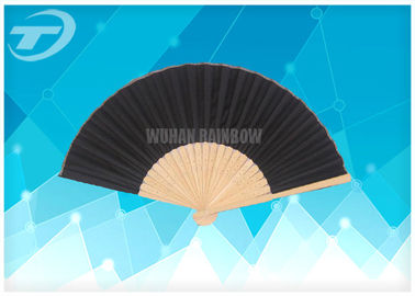 21cm Plain Color Silk Folding Hand Fans With Natural Bamboo Ribs