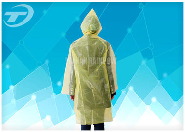 Yellow  PE Plastic Raincoat Disposable  With Food Grade For Children And Adult