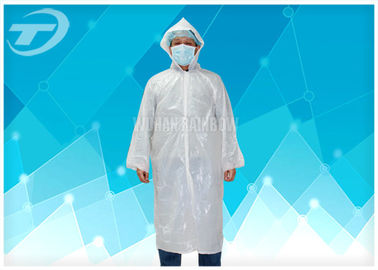 White PE Plastic Raincoat Disposable  With Food Grade For Children And Adult