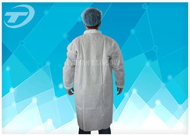 Lab / Pharmaceutical Cleanroom Disposable Protective Clothing White Dust Proof Breathable