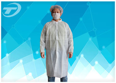 Lab Coats Breathable Non woven disposable medical scrubs With Shirt Collar Knitted Cuff